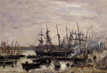 尤金 佈丹 Camaret, Fishing Boats at Dock